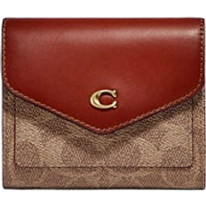 Coach Wallets & Key Holders Coach Wyn Small Wallet In Colorblock Signature Canvas - Brass/Tan/Rust