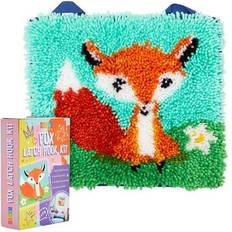 Arts & Crafts Mini Fox Latch Hook Rug Kit 12 x 11 in