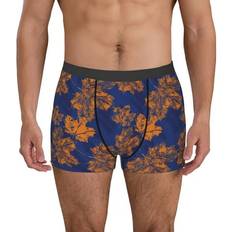 Men's Underwear Yiaed Golden Maple Cotton Boxer Shorts - Navy Blue Print