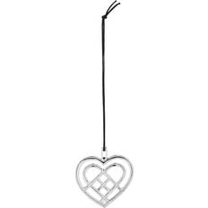 Rosendahl Weaved Heart Silver Plated Christmas Tree Ornament 6.5cm