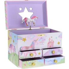 Jewellery Boxes Jewelkeeper RGA Ben, Party Unicorn Musical Jewelry Storage Box with Pull-out Drawers Girl