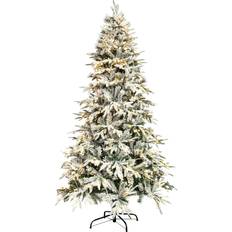 Christmas Tree World Artificial Pre-lit Snowy Dark Green Christmas Tree 120cm