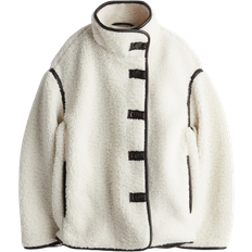 H&M Jacken H&M Loose-Fit Teddy Jacket - Cream