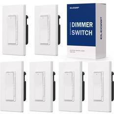 Lukyamzn 5 Amp Digital Dimmer Light Switch Single Pole/3 Way Switch for Dimmable LED/CFL Lights in White (6 Pack)