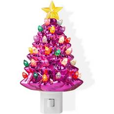 Christmas Lamps Casafield Ceramic Pink Tree Night Light Christmas Lamp