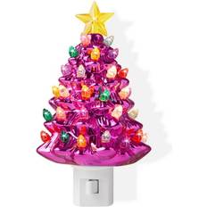 Pink Christmas Lights Ceramic Pink Tree Night Light Christmas Lamp