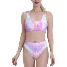 Purple Bikini Sets Ocsxa Sparkling Butterfly High Waisted Bikini Set - Purple