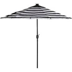 Black White Fabric Tilting Patio Umbrella 9'