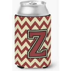 Gold Bottle Coolers CoolCookware Letter Z Chevron Maroon and Gold Can Bottle Cooler