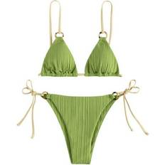 Nylon - Women Bikini Sets JRabbit Ruched Tie Front Bikini Set - Solid