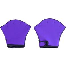 Purple Water Sport Gloves Qiditong Pair Swimming Gloves Half Finger Gloves Webbed Aquatic Fit Traning Gloves Paddle Diving Gloves (Purple M)