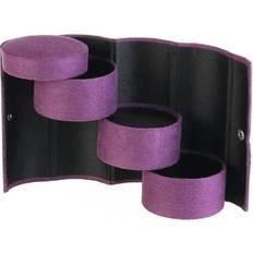 Purple Jewelry Boxes Veronic Retro Cylinder Shaped Three-Layer Mini Roll-up Snap Jewelry Storage Box Case Holder Organizer (Purple)