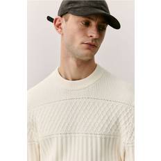 H&M Herre Gensere H&M Regular Fit Textured-knit Jumper - Hvit