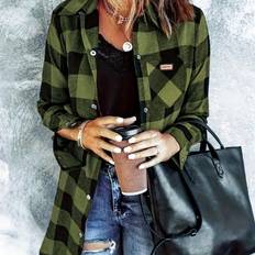 Shein Flanellhemd Shacket Bluse mit Taschen - Herbst 2024