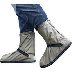 Shoe Covers Chicmine Co.Ltd, Pair Rain Shoe Covers Waterproof Wear Resistant Reflective Design Zipper Closure Non-Slip Protective PVC Slip-Resistant Unisex Rain Boot Covers for Women