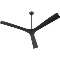 Mecca Black Fan 72" 3 Blade Ceiling Flush Light