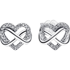 Pandora Earrings Pandora Sparkling Infinity Heart Stud Earrings - Silver/Transparent