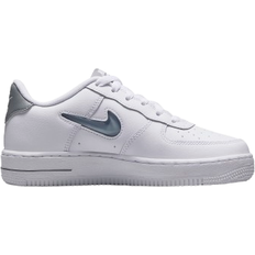 Faux Leather Sport Shoes NIKE Air Force 1 GS - White/Smoke Grey