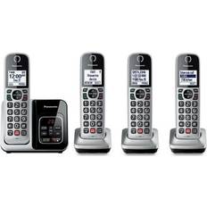 Panasonic Walmart.com, Cordless Phone with Digital Answering Machine Advanced Call Block 4 Handsets- KX-TG3824S