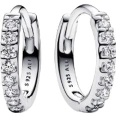 Pendientes Pandora Sparkling Huggie Hoop Earrings - Silver/Transparent