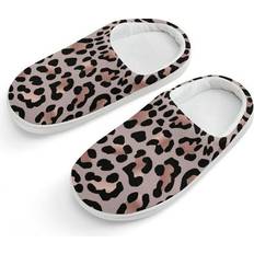 Gold Slippers Children's Shoes SKYSONIC Cotton Slippers for Kids - Leopard Skin Rose Gold/White