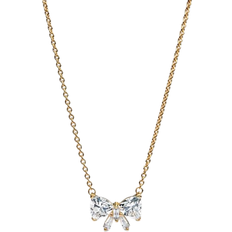 Colliers Pandora Sparkling Bow Necklace - Gold/Transparent