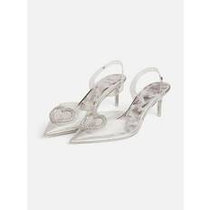 Aldo Silver Heels & Pumps Aldo Womens Silver Transparent Metallic Padded Stiletto Dress - Silver/Transparent Metallic