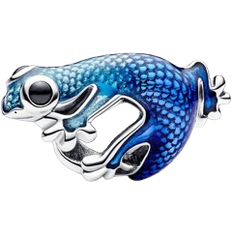 Argent Breloques et Pendentifs Pandora Charm Gecko Bleu Métallique Multicolore