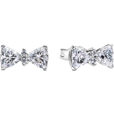 Argento Orecchini Pandora Sparkling Bow Stud Earrings - Silver/Transparent