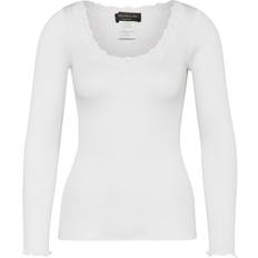 Dame - Silke Bluser Rosemunde Vintage Lace T-shirt Regular Langærmede - New White
