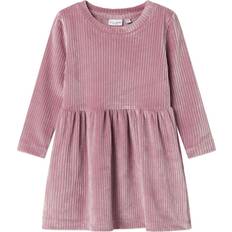 Fluweel Kinderkleding Name It Velours Jurk Nmfveloa Mauve Orchid - Roze/Lichtroze