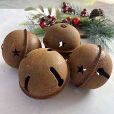 Temu Vintage Large Bells Rusty Christmas Tree Ornament 8cm 4pcs