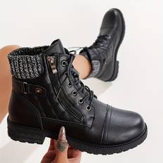 Temu Mid Ankle Boots Toe - Zip