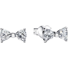 Argento - Orecchini a Perno Pandora Sparkling Small Bow Stud Earrings - Silver/Transparent