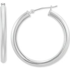 Macy's White Gold Earrings Macy's Round Hoop Earrings - White Gold