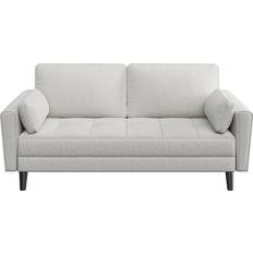 Plastic Sofas Yaheetech Fabric Upholstered Light Gray Sofa 431.8cm 2 Seater