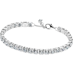 Transparent - Women Bracelets Pandora Sparkling Bold Tennis Bracelet - Silver/Transparent