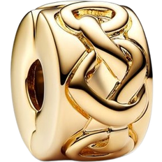 Pandora Knotted Hearts Clip Charm - Gold