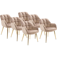 Pascal Morabito Armrests Beige Kitchen Chair 78cm 6pcs