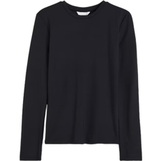 Polyamide Tops H&M Long Sleeved Microfibre Top - Black