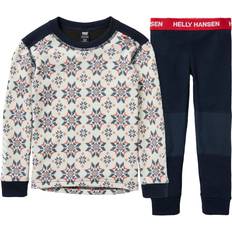 Base layer merino Helly Hansen Kid's Graphic LIFA Merino Wool Base Layer Set - Navy (40525-597)