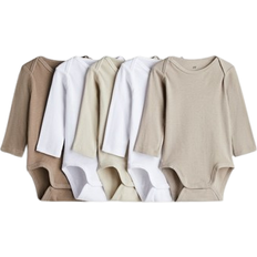 H&M Baby Bodysuits 5-pack - White/Beige