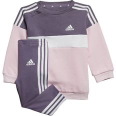 Tracksuits Adidas Infant Tiberio 3 Stripes Colorblock Long Sleeve Set - Shavio/White/Clpink