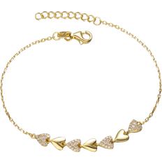 14k Bracelets Genevive Sylvie Heart Stampato Bracelet - Gold/Transparent