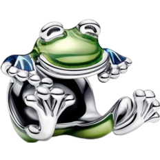 Gioielli Pandora Climbing Frog Charm - Silver/Green/Blue