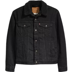 Levis jeansjacka svart Levi's Type III Sherpa Trucker Jacket - Black