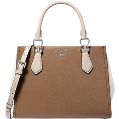 Michael Kors Marilyn Medium Color Block Saffiano Leather Satchel - Dkcmlmelange