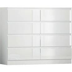 Fwstyle Modern White Gloss Chest of Drawer 110x99cm