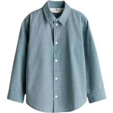 Girls Shirts Children's Clothing H&M Long-Sleeved Cotton Shirt - Turquoise