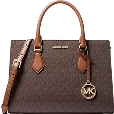 Michael Kors Women Bags Michael Kors Sheila Medium Logo Satchel - Brown